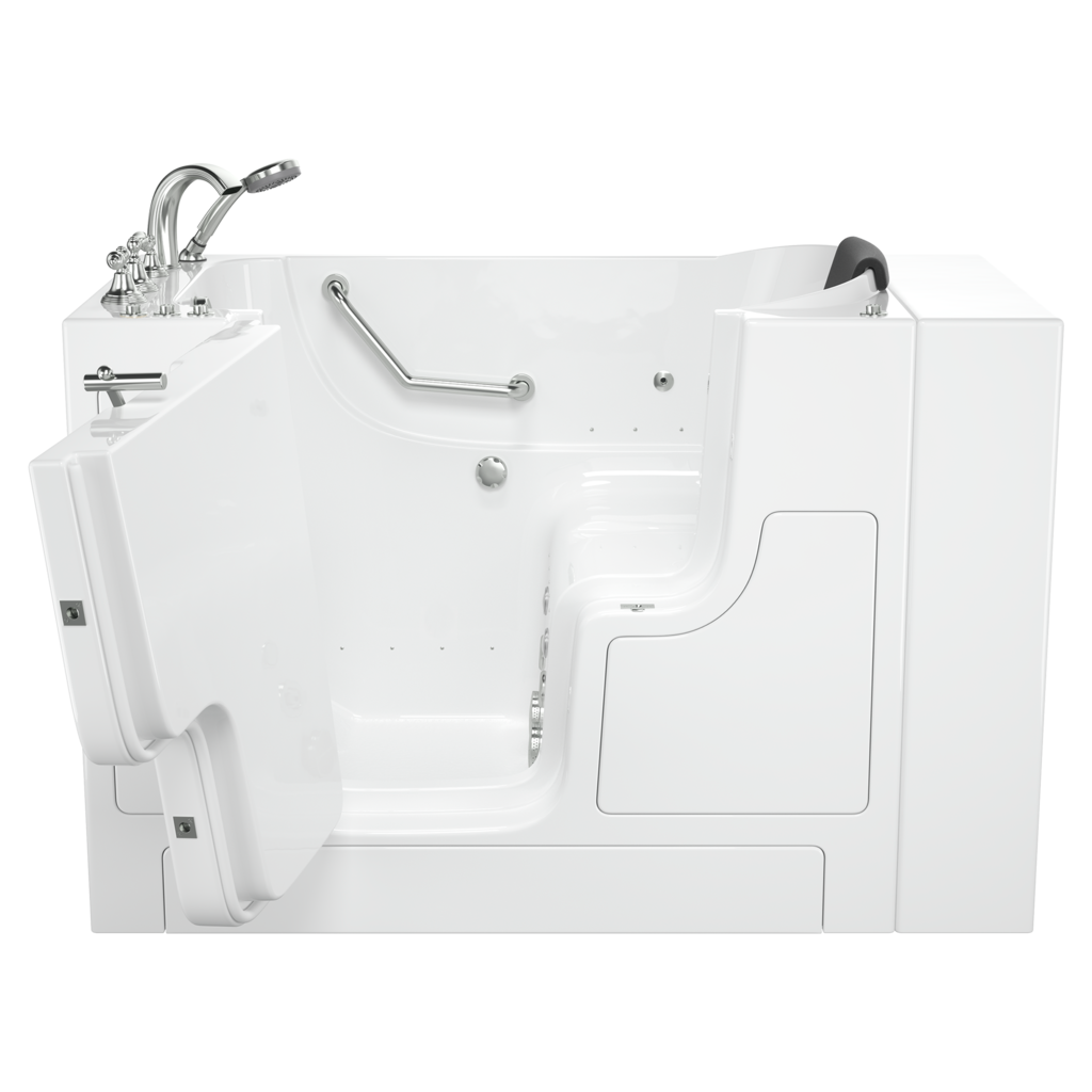 Baignoire à porte 30 x 52 pouces, série gelcoat de première qualité avec systèmes combinés de spa à air et à remous - Vidange à gauche avec robinet